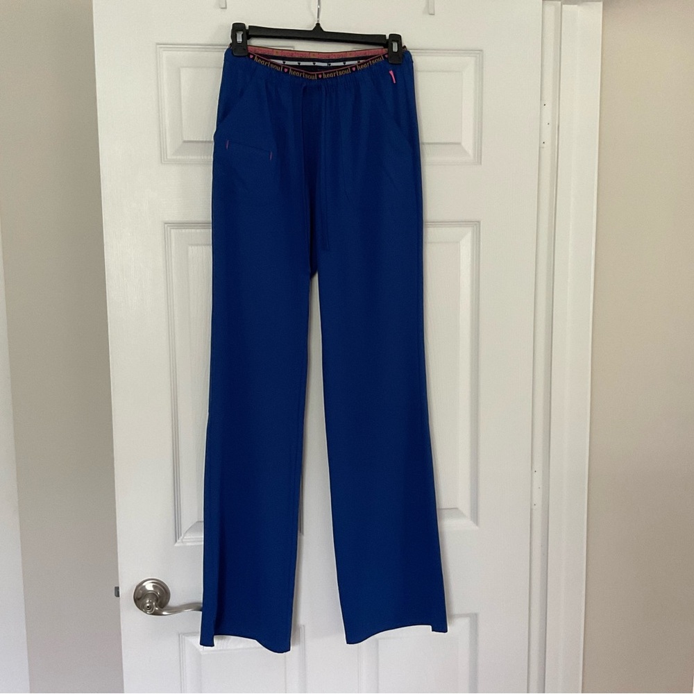 Heart soul galaxy blue scrub pants